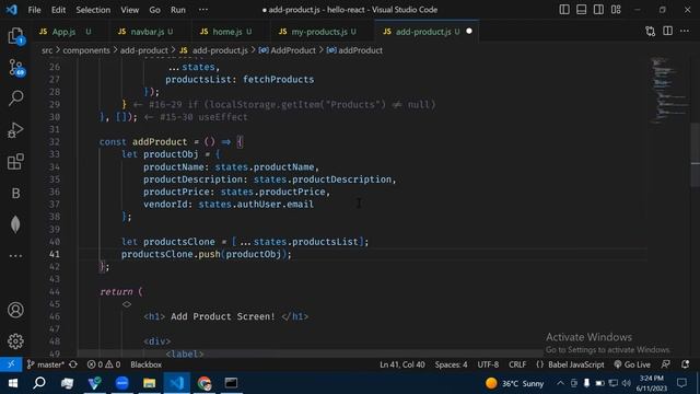 Ecommerce Web App using React & Local Storage. Topic: Add product in the products list (Part - 10) смотреть онлайн
