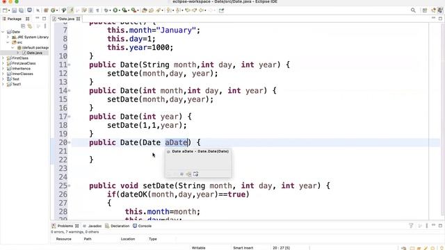 Defining Date Class in Java смотреть онлайн