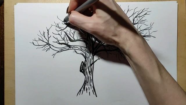 Как нарисовать осеннее дерево смотреть онлайн