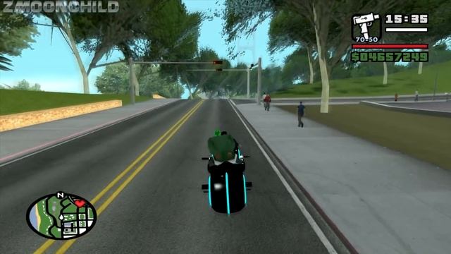 Riding across the map with a Homie on a Tron Legacy bike - GTA San Andreas (mod) смотреть онлайн