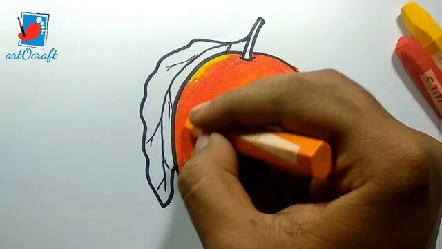 How to draw mango step by step | Easy Mango drawing for kids смотреть онлайн