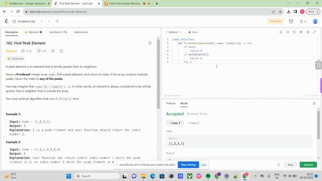 Peak Element Python step-by-step(optimized) смотреть онлайн