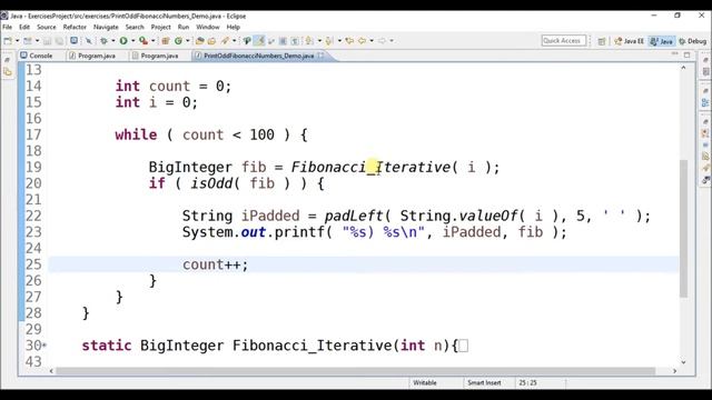 print odd fibonacci numbers in java смотреть онлайн