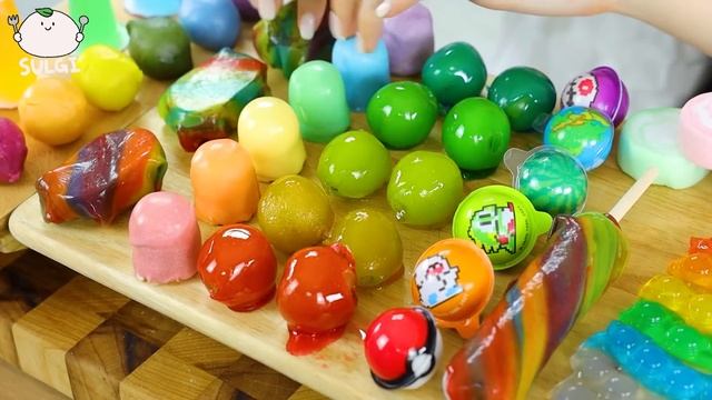 ASMR MUKBANG| 레인보우 디저트 무지개 롤업젤리 탕후루 아이스크림 먹방 & 레시피 RAINBOW DESSERT MACARONS EATING смотреть онлайн