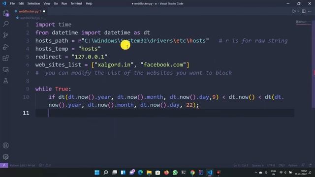 Website Blocker in Python | Python Project - No Talking | Python project to create a website blocke смотреть онлайн