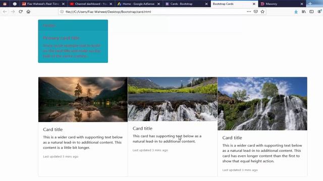 Cards in Bootstrap,Lec-33|Bootstrap 4 tutorials for beginners in Urdu/Hindi| смотреть онлайн