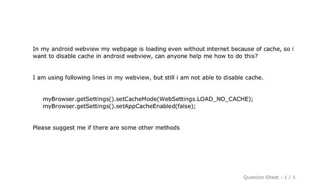 Android : How to disable cache in android webview? смотреть онлайн