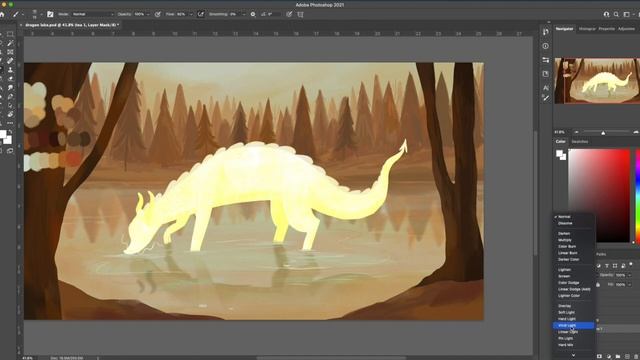Dragon Lake Illustration Process ↟ Photoshop Time-lapse смотреть онлайн