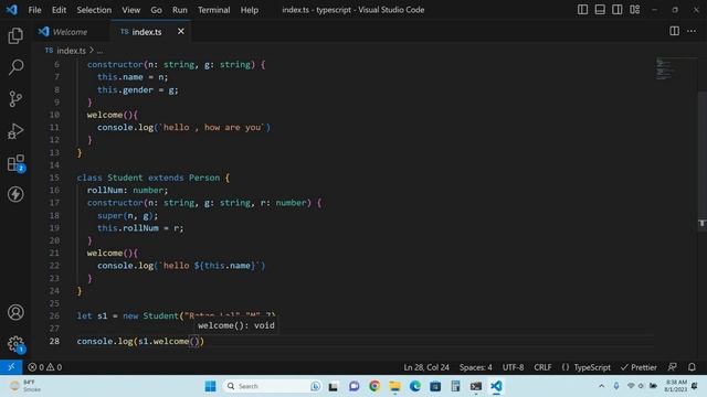 Super Keyword Typescript | Super keyword in Classes of Typescript | Super function Typescript смотреть онлайн