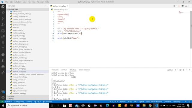 Python String Functions Part -2 #22 #LingarajTechhub смотреть онлайн