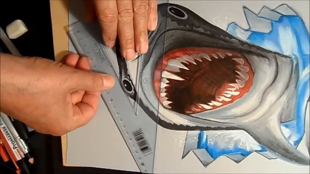 How I Draw a 3D White Shark , Art Drawing смотреть онлайн