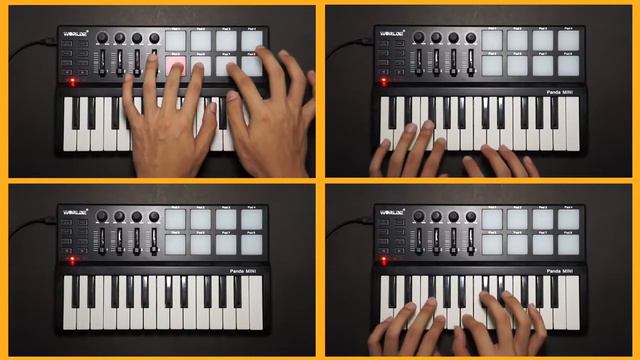 WORLDE Panda MINI 25-Key Ultra-Portable USB MIDI Keyboard Controller 8 Colorful Backlit Trigger Pad смотреть онлайн