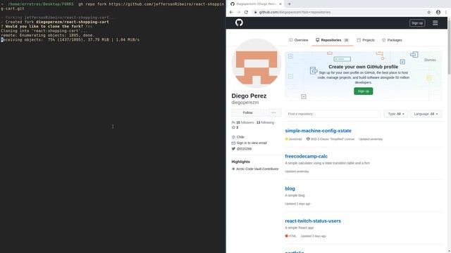 GitHub CLI: fork project: jeffersonRibeiro /react-shopping-cart смотреть онлайн