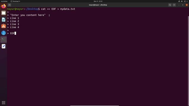 How to insert Multi Line Strings using Cat Command | Cat EOF смотреть онлайн