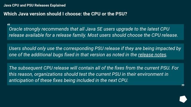 What is the difference between Java CPU and PSU Releases, eg JDK SE 8u101 and JDK SE 8u102 смотреть онлайн