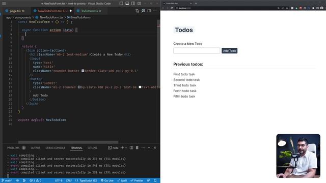 Server actions, RSC, Prisma, and TypeScript in NextJs 13 смотреть онлайн