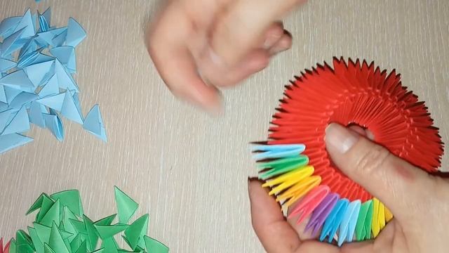 Радужная корзина из модулей//как делается модуль? смотреть онлайн