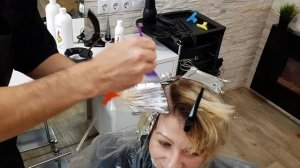 Мелирование и окраска корней/Укладка волос