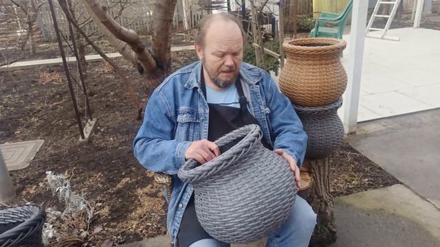 МАСТЕР КЛАСС КАШПО ГОРШОЧЕК из ротанга. Своими руками. DIY.