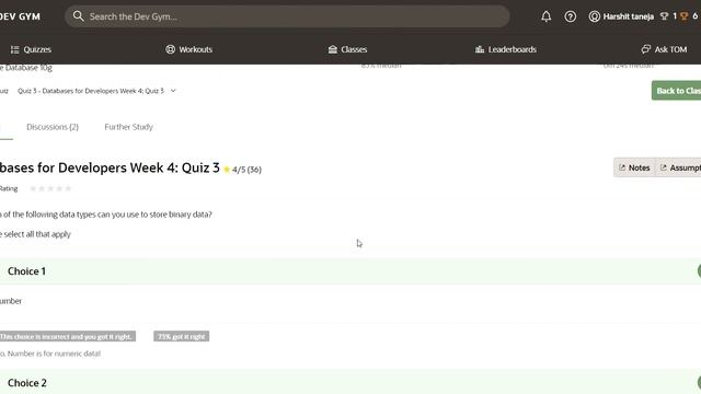 ORACLE Databases for Developers: Foundations: Module 4 Week 4 Quiz 1-5 solution (DEV GYM) смотреть онлайн