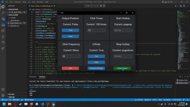 Auto Clicker with Modern GUI in Python Using Customtkinter смотреть онлайн