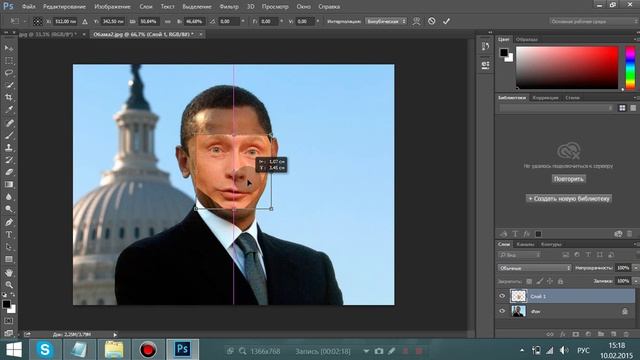 Как заменить лицо в Photoshop CC (CS5, CS6) смотреть онлайн
