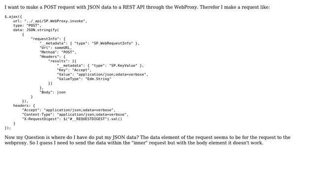 Sharepoint: POST Request through WebProxy with JSON data смотреть онлайн