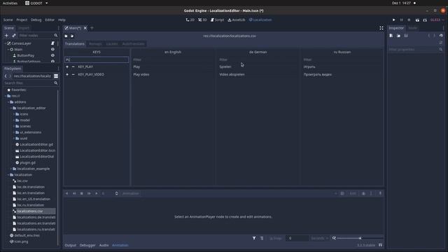 DE Godot Localization Editor manage translations смотреть онлайн