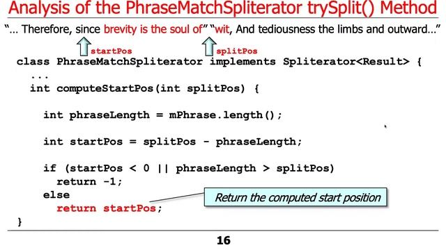 SearchWithParallelSpliterator Example: trySplit() смотреть онлайн
