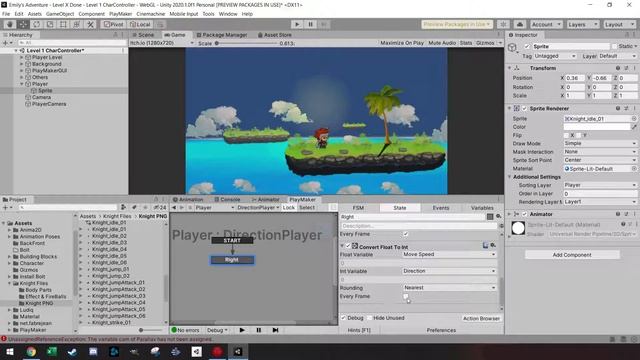 2D Platformer with Unity and Playmaker - Player Controller, Run, Idle, Jump смотреть онлайн