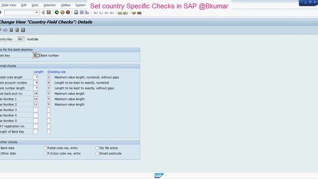 Set country Specific Checks in SAP смотреть онлайн