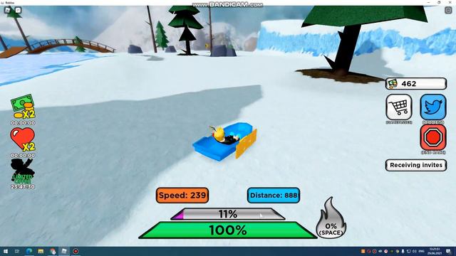 След Смулятор №1 прокачай сани чтоби проехать как можно дальше #роблокс #sled Smulator