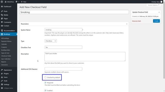 Hotel Booking Checkout Fields Addon. Add New, Remove Or Edit Default Checkout Fields