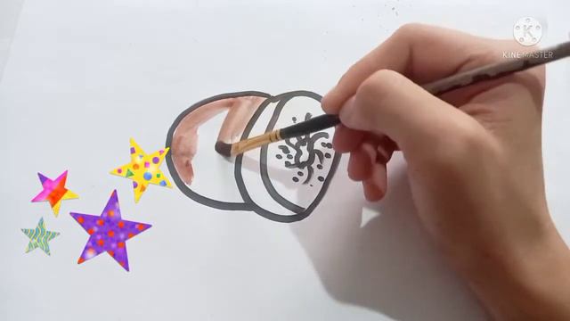 How to draw kiwi for children/Drawing and Coloring for kids/ смотреть онлайн