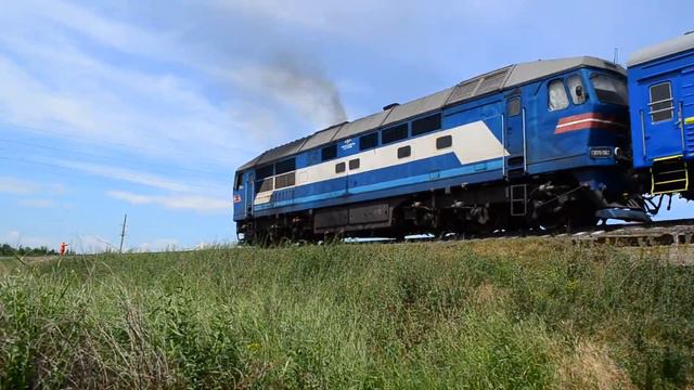 ТЭП70-0162 с поездом №608 Бердянск-пологи-Запорожье следует по перегону Бердянск-Берда смотреть онлайн
