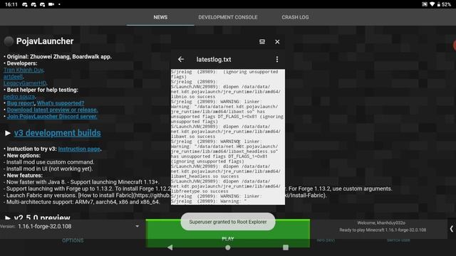 PojavLauncher V3 (MCJE For Android): Minecraft 1.16.3 With Forge Running On Android