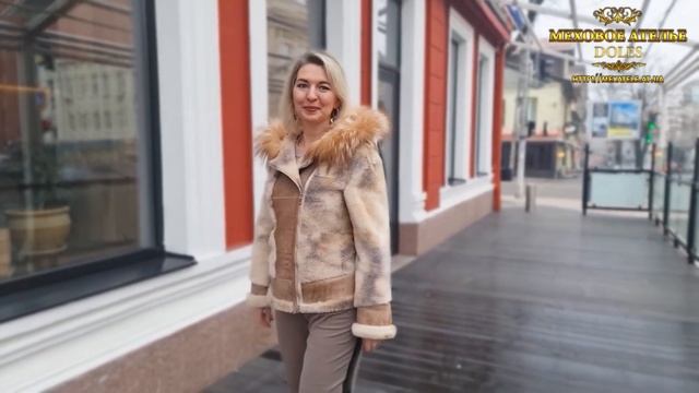 Дублёнка-косуха с капюшоном. Mexatele. Меховое Ателье Днепр. смотреть онлайн