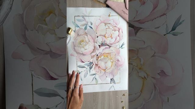 Пионы акварелью и поталь смотреть онлайн