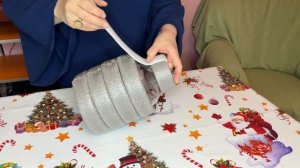 Шикарная напольная ваза из 3 литровой банки. Технику изготовления придумала сама