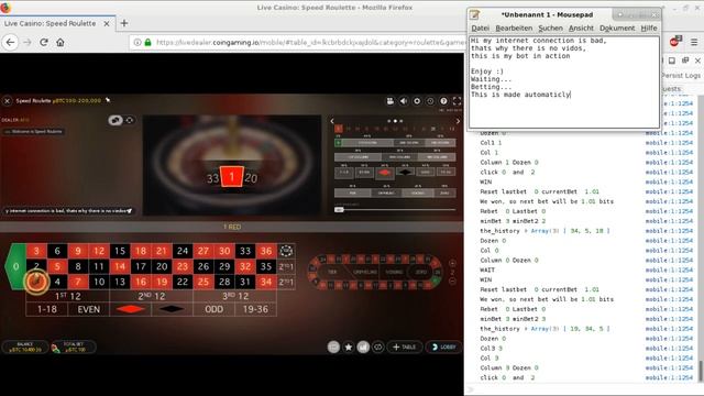 Live Roulette Session JavaScript Bot continue- Part 3 смотреть онлайн