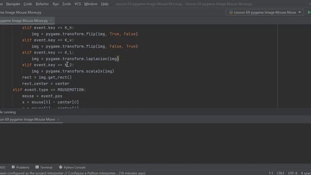 Lesson 69 pygame Image Mouse Move. Python Programming. смотреть онлайн