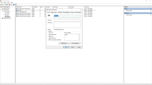 How to add a printer into Active Directory in Windows Server 2019 смотреть онлайн