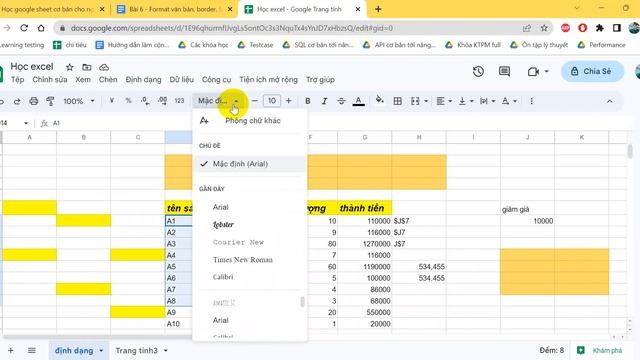 Học excel online (google sheet) - Bài 5 - Văn bản смотреть онлайн