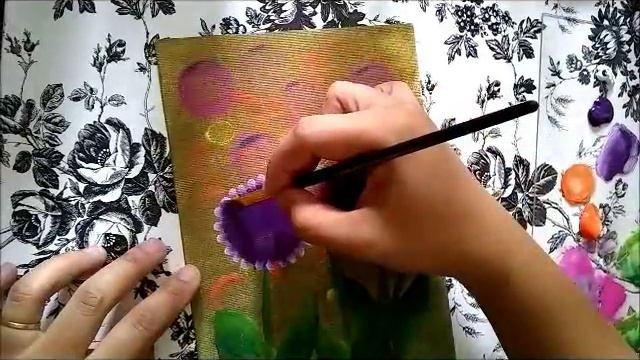 How to Paint Easy Flower / Quick Easy / One Stroke Painting / Allium Flower Series 3 смотреть онлайн