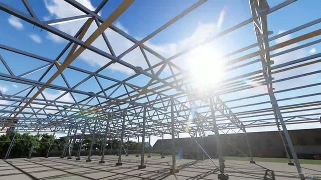 Коровник с навесом для прогона скота