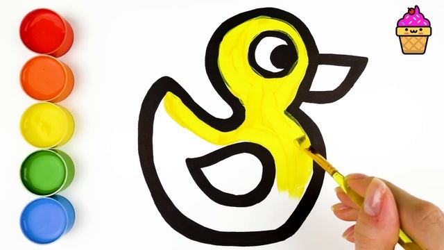 Раскраска для детей УТОЧКА. Мультик - Раскраска. Рисуем и раскрашиваем. Учим цвета смотреть онлайн