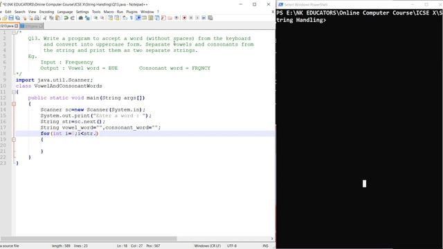String Handling || Question - 13 || ICSE - X (Java Programming Tutorial) смотреть онлайн
