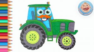 Раскраска для детей - Трактор - Крошка Антошка TV