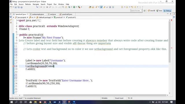 7:Coloring background and text | java awt tutorial | Devil Programmer смотреть онлайн