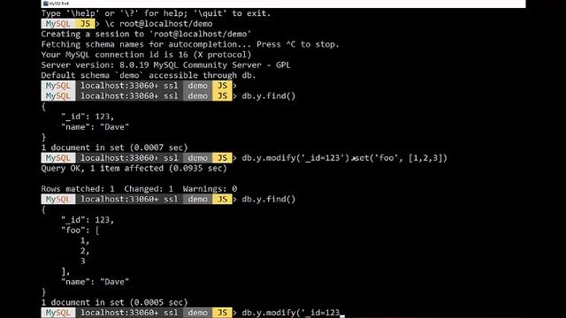 MySQL Document Store -- How to modify documents смотреть онлайн